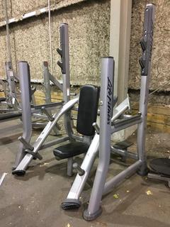 Life Fitness SOMB-0102-101 Olympic Military Bench, S/N 081301000810.