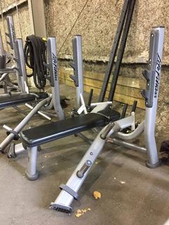 Life Fitness Olympic Bench w/ Weight Rack.