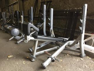 Life Fitness Olympic Decline Bench, S/N 081404001569.