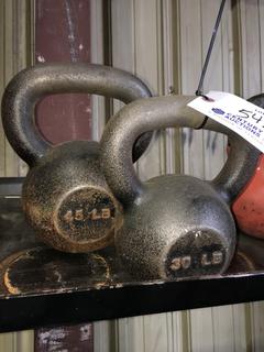 45lb & 35lb Kettle Bells.
