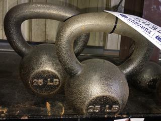 (2) 25lb Kettle Bells.