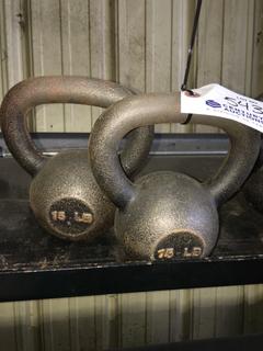 (2) 15lb Kettle Bells.