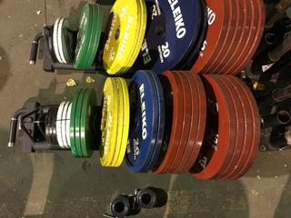 Rogue Horizontal Plate Rack w/ Assorted Eleiko Weight Plates.