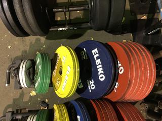 Rogue Horizontal Plate Rack w/ Assorted Eleiko Weight Plates.