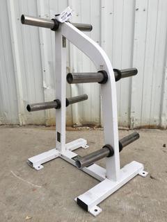 Hammer Strength Weight Plate Rack w/ Weight Plates.