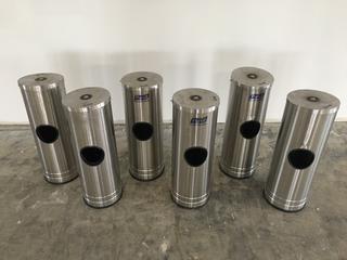(6) Stainless Steel Purell Sanitizing Wipe Stations.