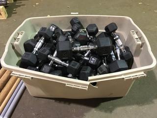 Quantity of Assorted Hex Dumbbells.