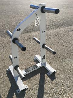 Hammer Strength Weight Plate Rack.