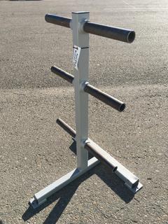 Silver Weight Plate Rack.