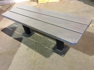 Wood Bench With Metal Legs, 48"L x 17"W x 18-1/2"H.