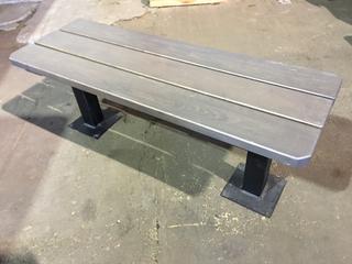 Wood Bench With Metal Legs, 48"L x 17"W x 18-1/2"H.