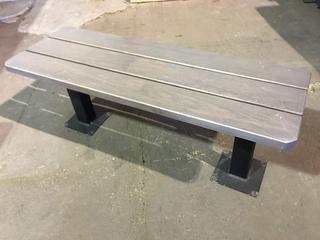 Wood Bench With Metal Legs, 48"L x 17"W x 18-1/2"H.