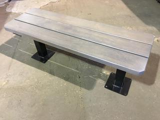 Wood Bench With Metal Legs, 48"L x 17"W x 18-1/2"H.