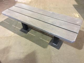 Wood Bench With Metal Legs, 48"L x 17"W x 18-1/2"H.