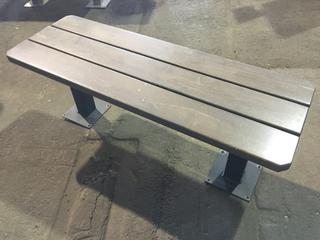 Wood Bench With Metal Legs, 48"L x 17"W x 18-1/2"H.