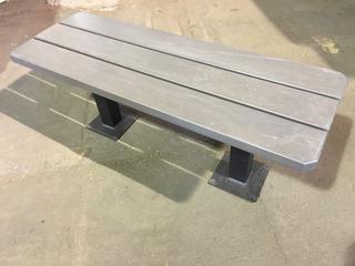 Wood Bench With Metal Legs, 48"L x 17"W x 18-1/2"H.