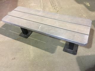 Wood Bench With Metal Legs, 48"L x 17"W x 18-1/2"H.