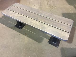 Wood Bench With Metal Legs, 48"L x 17"W x 18-1/2"H.