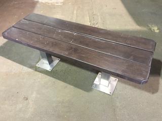 Wood Bench With Metal Legs, 48"L x 17"W x 18-1/2"H.
