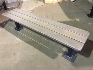 Wood Bench With Metal Legs, 72"L x 16-1/2"W x 18"H.