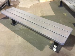 Wood Bench With Metal Legs, 72"L x 16-1/2"W x 18"H.