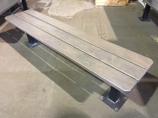 Wood Bench With Metal Legs, 72"L x 16-1/2"W x 18"H.