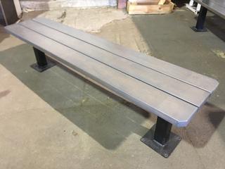 Wood Bench With Metal Legs, 72"L x 16-1/2"W x 18"H.