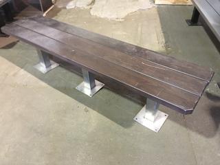 Wood Bench With Metal Legs, 72"L x 16-1/2"W x 18"H.