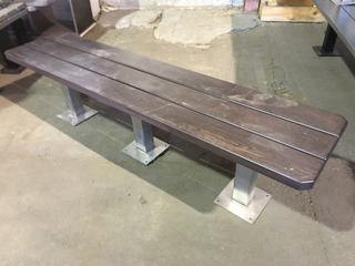 Wood Bench With Metal Legs, 72"L x 16-1/2"W x 18"H.