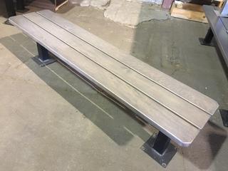 Wood Bench With Metal Legs, 72"L x 16-1/2"W x 18"H.
