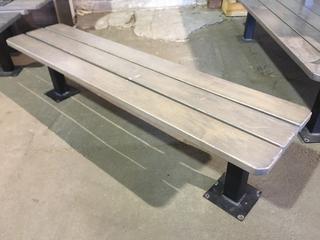 Wood Bench With Metal Legs, 72"L x 16-1/2"W x 18"H.