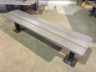 Wood Bench With Metal Legs, 72"L x 16-1/2"W x 18"H.