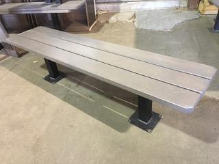 Wood Bench With Metal Legs, 72"L x 16-1/2"W x 18"H.