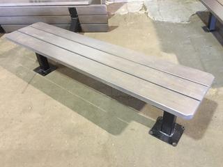Wood Bench With Metal Legs, 72"L x 16-1/2"W x 18"H.