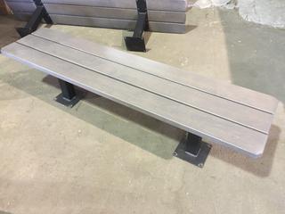 Wood Bench With Metal Legs, 72"L x 16-1/2"W x 18"H.