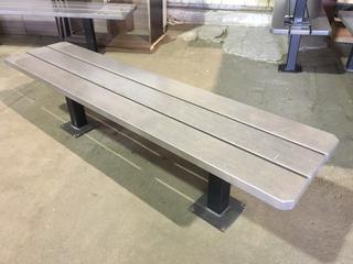 Wood Bench With Metal Legs, 72"L x 16-1/2"W x 18"H.