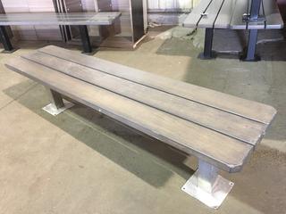 Wood Bench With Metal Legs, 72"L x 16-1/2"W x 18"H.