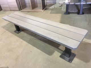 Wood Bench With Metal Legs, 72"L x 16-1/2"W x 18"H.