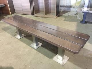 Wood Bench With Metal Legs, 72"L x 16-1/2"W x 18"H.
