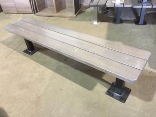 Wood Bench With Metal Legs, 72"L x 16-1/2"W x 18"H.