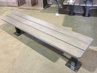 Wood Bench With Metal Legs, 72"L x 16-1/2"W x 18"H.
