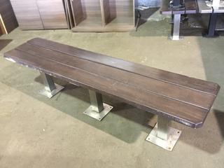 Wood Bench With Metal Legs, 72"L x 16-1/2"W x 18"H.