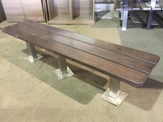 Wood Bench With Metal Legs, 72"L x 16-1/2"W x 18"H.