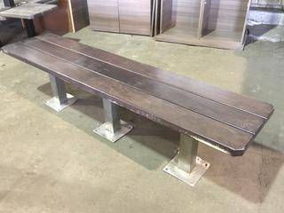 Wood Bench With Metal Legs, 72"L x 16-1/2"W x 18"H.