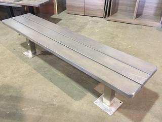 Wood Bench With Metal Legs, 72"L x 16-1/2"W x 18"H.
