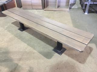 Wood Bench With Metal Legs, 84"L x 17"W x 18"H.