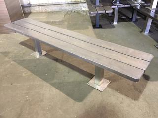 Wood Bench With Metal Legs, 84"L x 17"W x 18"H.