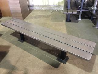Wood Bench With Metal Legs, 84"L x 17"W x 18"H.