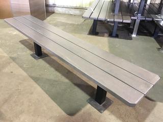 Wood Bench With Metal Legs, 84"L x 17"W x 18"H.