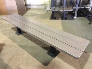 Wood Bench With Metal Legs, 84"L x 17"W x 18"H.